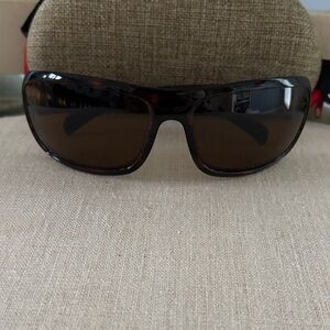 Smith Sunglasses Polarized Tortoiseshell Wrap Sunglasses - Brown Lenses